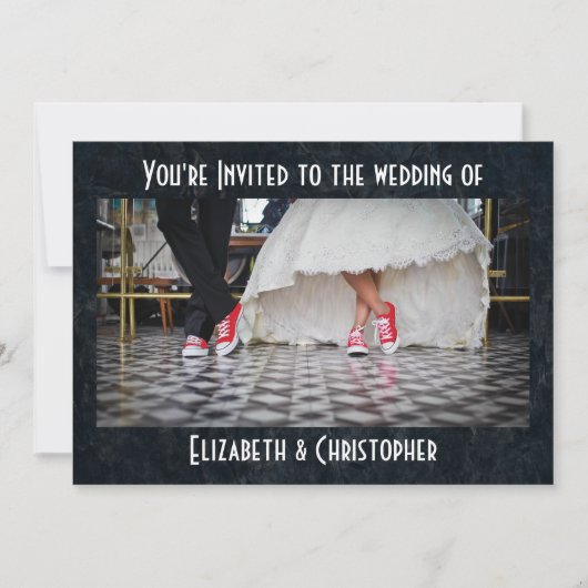 Fifties Style Diner Red Shoes Weddenschap Kaart (Voorkant)