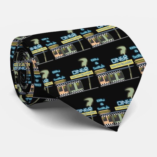 Fifties Style Diner Stropdas (Opgerold)