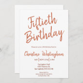 Fiftieth Birthday Rustic Boho Typography 50th Kaart (Voorkant / Achterkant)