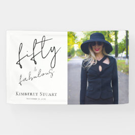 Fifty and Fabulous Bold Photo 50th Birthday Party Spandoek