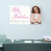Fifty and Fabulous Bold Photo 50th Birthday Party Spandoek (Beurs)