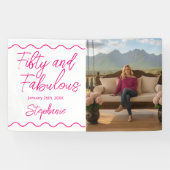 Fifty and Fabulous Pink Script Banner (Horizontaal)