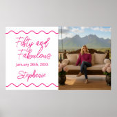Fifty and Fabulous Pink Script Banner Poster (Voorkant)