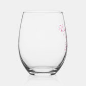 Fifty and Fabulous Pink Script Wijnglas Zonder Voet (Voorkant)