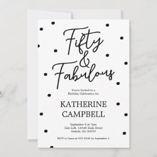 Fifty and Fabulous Script 50th Birthday Kaart