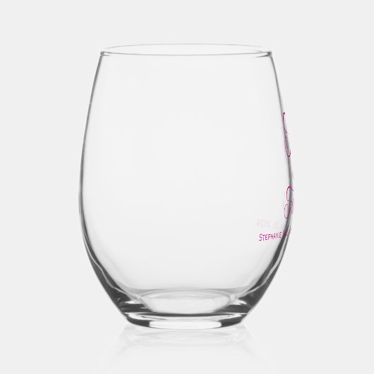 Fifty and Fabulous Script 50th Birthday Party Wijnglas Zonder Voet (Rechts)