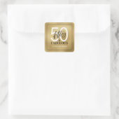Fifty and Fabulous Script 50th Birthday Vierkante Sticker (Tas)