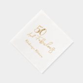 Fifty and Fabulous Script Birthday Party Folie Servetten (Rechts)