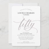 FIFTY elegante verjaardag chic script moderne padd Kaart (Voorkant)