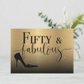 Fifty en Fabulous Dance Party Uitnodiging (Staand voorkant)