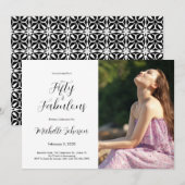 Fifty & Fabulous 50th Birthday Party Kaart (Voorkant / Achterkant)