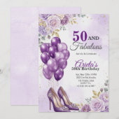 Fifty fabulous birthday invitation  (Devant / Derrière)