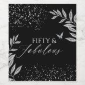 Fifty & Fabulous Black Glam 50th bithday Wijn Etiket (Enkel label)