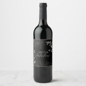 Fifty & Fabulous Black Glam 50th bithday Wijn Etiket (Voorkant)