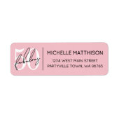 Fifty Fabulous Blush Pink 50th Birthday Address Etiket (Voorkant)