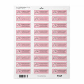 Fifty Fabulous Blush Pink 50th Birthday Address Etiket (Full Sheet)