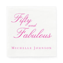 Fifty & Fabulous Pink 50th Birthday Party Invitati