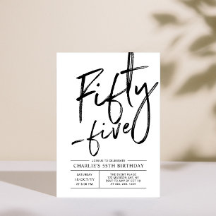 Fifty Five   Invitation Moderne pour les 55 ans