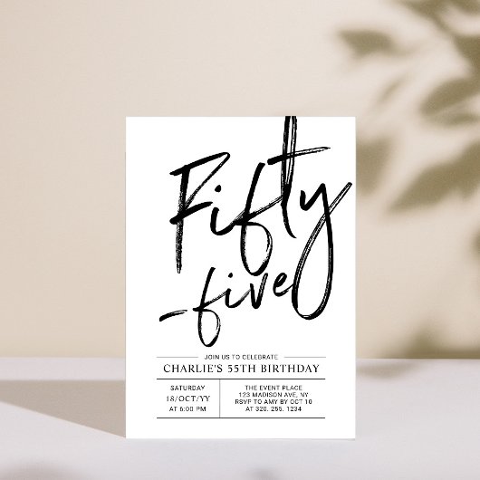 Fifty Five | Invitation Moderne pour les 55 ans