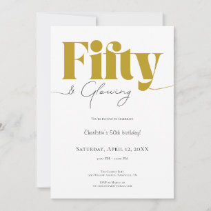 Fifty & Glowing • Invitation d'anniversaire des 50