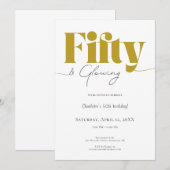 Fifty & Glowing • Invitation d'anniversaire des 50 (Devant / Derrière)