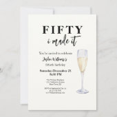 Fifty I Made It Funny Elegant Simple 50th Birthday Kaart (Voorkant)