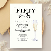 Fifty is Nifty Funny Elegant Simple 50th Birthday Kaart
