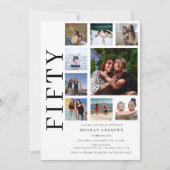 Fifty Photo Collage 50th Birthday Party Invitation (Devant)