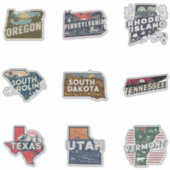 Fifty States Travel Sticker Set Deel 5 (Voorkant)
