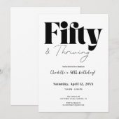 Fifty & Thriving 50th Birthday Invitation Kaart (Voorkant / Achterkant)