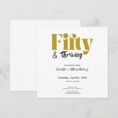 Fifty & Thriving Invitation pour les 50 ans (Devant / Derrière)