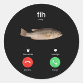 Fig Bellen Herinnering Me Bericht Weigeren Telefoo Ronde Sticker (Voorkant)
