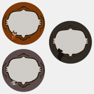 Fig, Blinky & Mushroom sticker vel labels