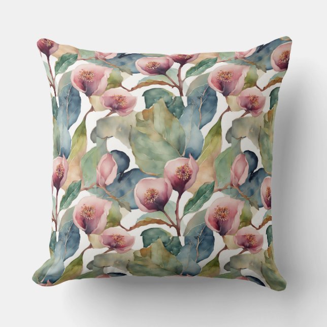 Fig feuilles et fleurs II Coussin Carré (Recto)