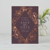 Fig | Floral Diamond Folie Save the Date Card Folie Uitnodiging (Staand Voorkant)