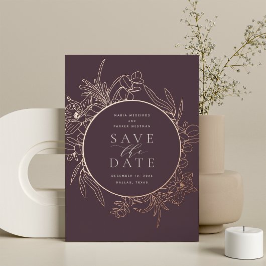 Fig | Floral Foil Enregistrer la carte de date