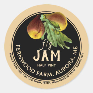 Fig Jam Jelly Jar Étiquette Kraft fait maison