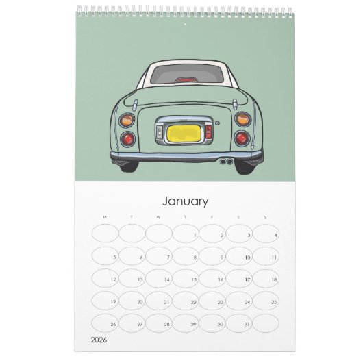 Figarades Emerald Green Figaro Garage Calendrier (Jan 2026)