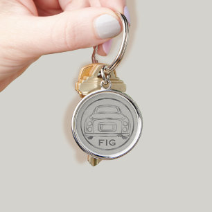 Figarages Monogram Topaz Mist Silver Figaro Sleutelhanger