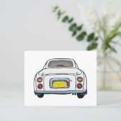 Figarations Blanc Figaro Voiture Carte Postale (Debout devant)