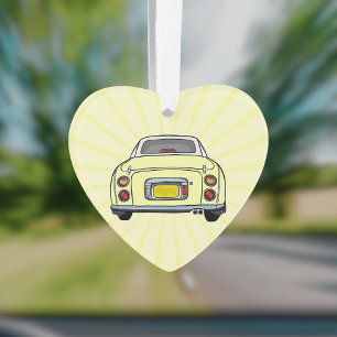 Figarations Jolie Jaune Figaro Voiture Ornement