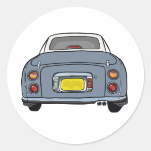 Figarations Lapisgrijs Figaro Auto Garage Scrapboo Ronde Sticker
