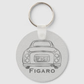 Figarations Monogram Figaro Naam van de autobestuu Sleutelhanger (Voorkant)