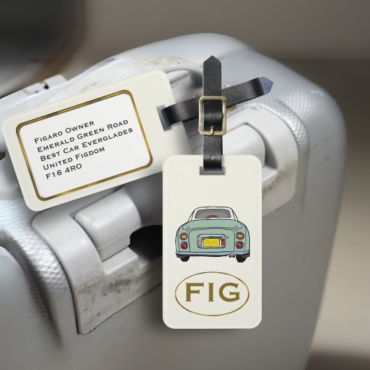 Figarations Monogram Groene Figaro Auto Bagagelabe Bagagelabel