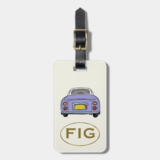 Figarations Monogram Lila Figaro Auto Bagagelabel (Voorkant verticaal)