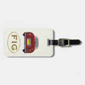 Figarations Monogram Rode Figaro Auto Bagage Label (Voorkant horizontaal)