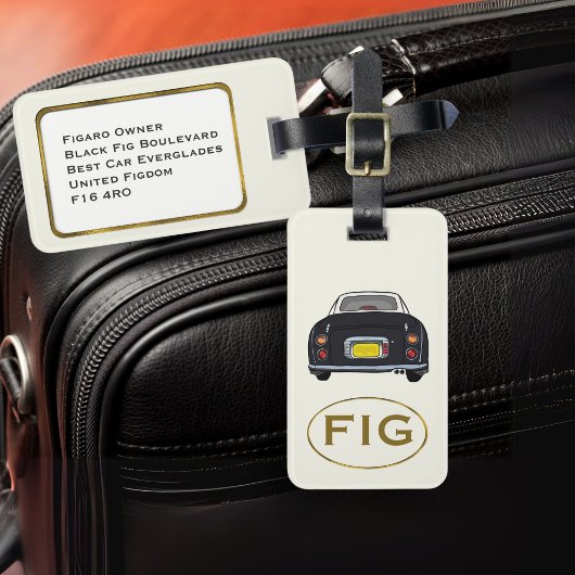 Figarations Monogram Zwart Figaro Auto Bagage Labe Bagagelabel