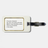 Figarations Monogram Zwart Figaro Auto Bagage Labe Bagagelabel (Achterkant horizontaal)