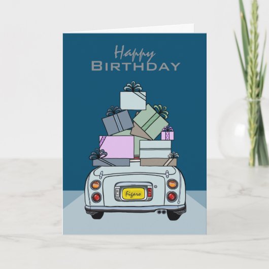 Figarations Pale Aqua Figaro Carte Anniversaire (Devant)