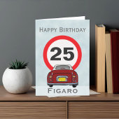 Figarations Rouge Figaro voiture carte d'anniversa